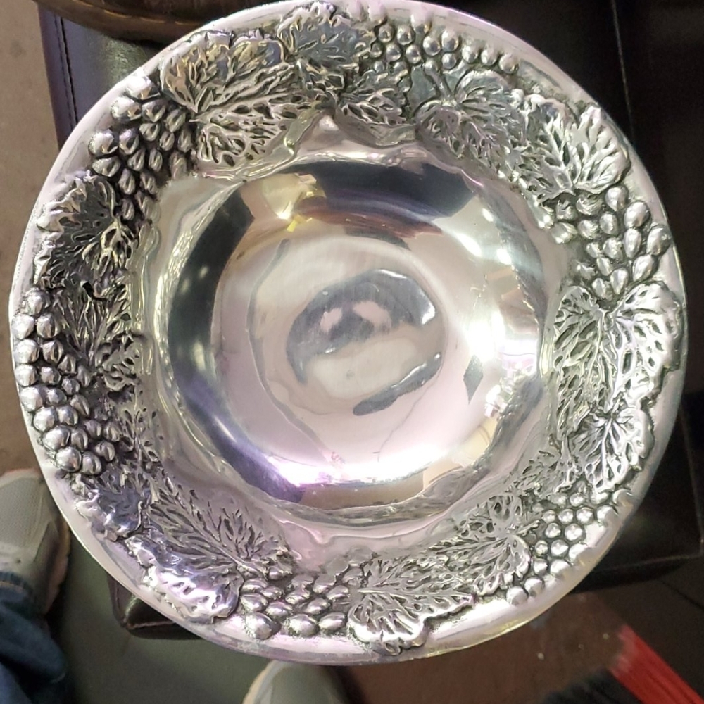Old Town Imports silver aluminum decorative bowl - Picture 1 of 2